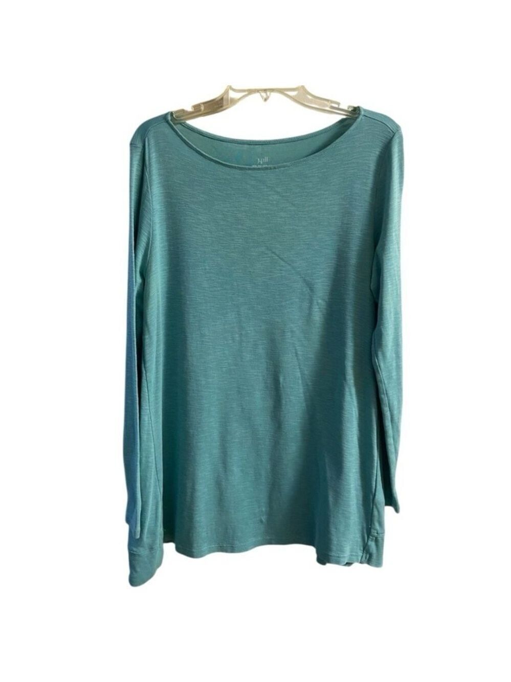 J. Jill Aqua Long Sleeve tunic top pima cotton Medium